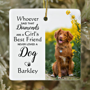 Best Friend Hondenliefhebber op maat 2 foto's voo Keramisch Ornament
