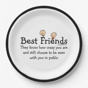 Best Friend kent Cute Funny Paper-Borden Papieren Bordje