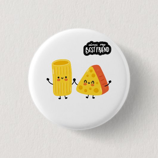 Best Friend Pasta and Cheese Ronde Button 3,2 Cm (Voorkant)