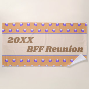 Best Friend Reunion Blue Peach Polka Dot BFF Strandlaken