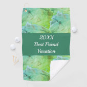 Best Friend Vacation Artistic Green Girls Trip Golfhanddoek (Insitu)