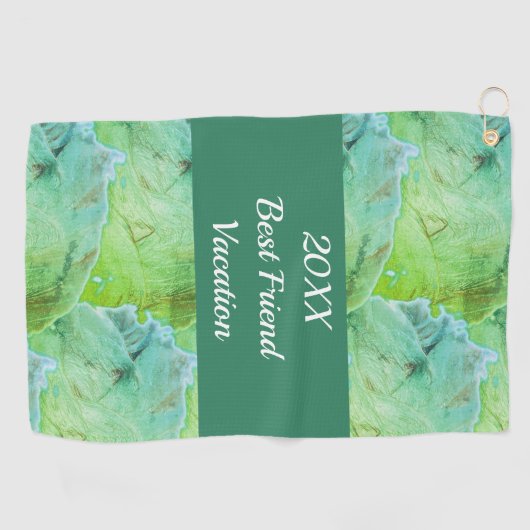 Best Friend Vacation Artistic Green Girls Trip Golfhanddoek (Horizontaal)