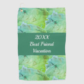 Best Friend Vacation Artistic Green Girls Trip Golfhanddoek (Voorkant)