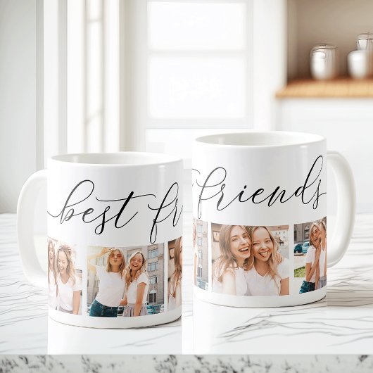 Best Friends 4 Photo Collage Café Mug
