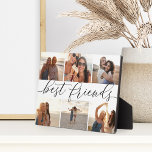Best Friends 6 Photo Collage Plaque<br><div class="desc">Commémorez une amitié avec cette belle plaque de collage photo avec 6 photos préférées,  avec "meilleurs amis" au centre en noir lettré calligraphie script lettrage.</div>