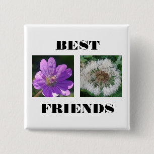 Best Friends Afbeelding Tempate Vierkante Button 5,1 Cm