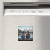 Best Friends Always Modern Heart Script Photo  Magneet (Insitu (Vaatwasser))