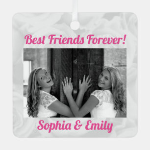 Best Friends Besties BFF Cute Pink Kerstmis Metalen Ornament