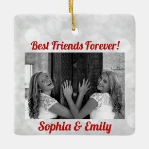 Best Friends Besties BFF toevoegen Photo Names Cut Keramisch Ornament