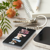 Best Friends BFF Photo Grid Collage Heart Script Sleutelhanger (Voorkant Rechts)