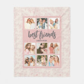Best Friends BFF Pink Photo Collage with Names Fleece Deken (Voorkant)