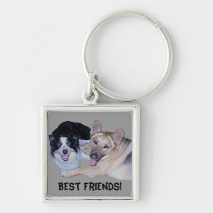 Best Friends Border Collie & German Shepherd Sleutelhanger