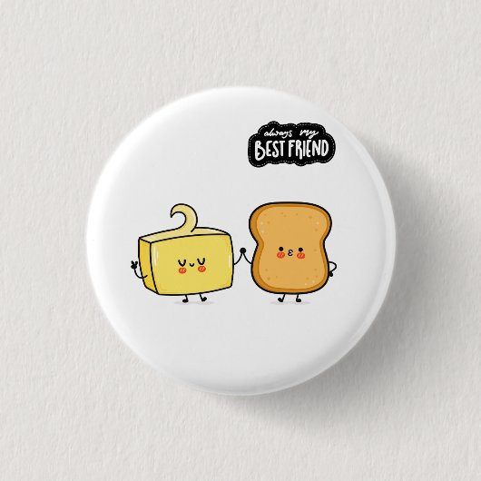 Best Friends Bread & Butter Ronde Button 3,2 Cm (Voorkant)