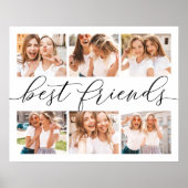 Best Friends Calligraphy Photo Collage Poster (Voorkant)