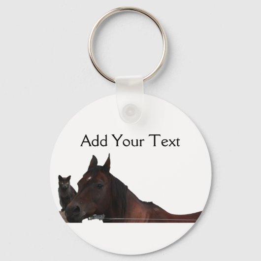 Best Friends Cat and Horse Cuddle Up Sleutelhanger (Voorkant)