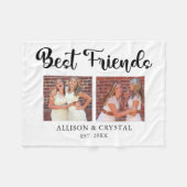 Best Friends Collage 2 foto's BFF Lettering Script Fleece Deken (Voorkant (Horizontaal))