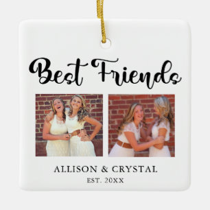 Best Friends Collage 2 Square fotoscript BFF Keramisch Ornament