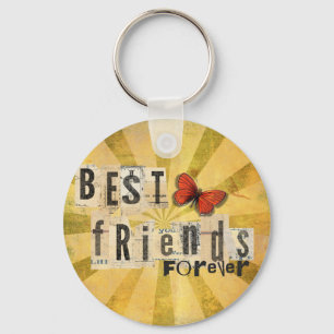 Best Friends Collage Word Cutout  Butterfly Sleutelhanger
