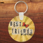 Best Friends Collage Word Cutout Butterfly Sleutelhanger (Voorkant)