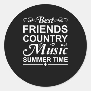 Best Friends Country Music Summer Time Ronde Sticker