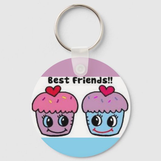 Best Friends Cupcakes Sleutelhanger (Voorkant)