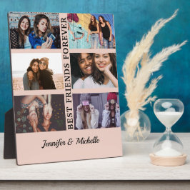 Best Friends custom names en 6 foto collage bff Fotoplaat