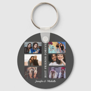 Best Friends custom names en 6 foto collage bff Sleutelhanger