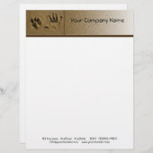 Best Friends Dog Paw and Hand Print in de zand Briefhoofd Ontwerp (Voorkant / Achterkant)