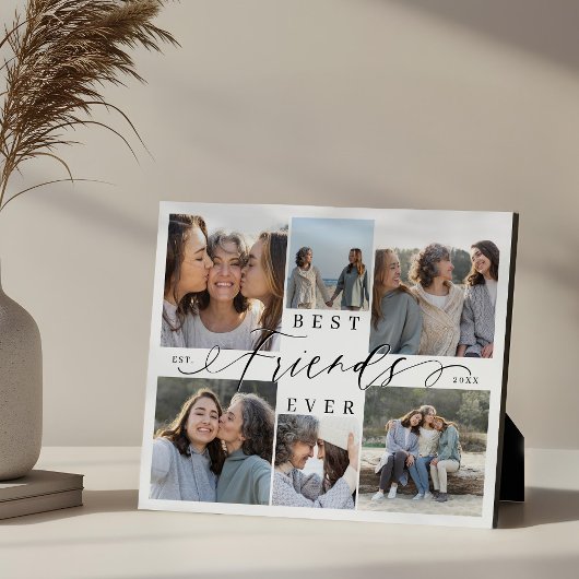 Best Friends Ever Script Photo Collage Keepsake Fotoplaat