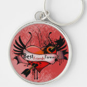 Best Friends for ever Grunge Heart Keychain (Voorkant)