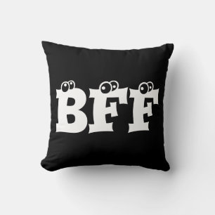 Best Friends for ever Typography Black White Kussen