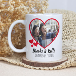 Best Friends For Life Two Photo Heart Koffiemok