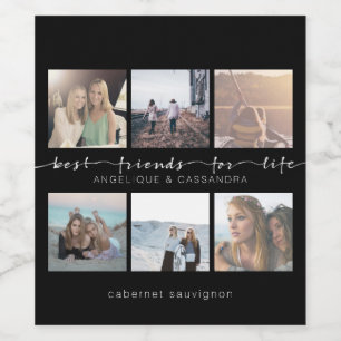 Best Friends for Life Typography Instagram Foto Wijn Etiket