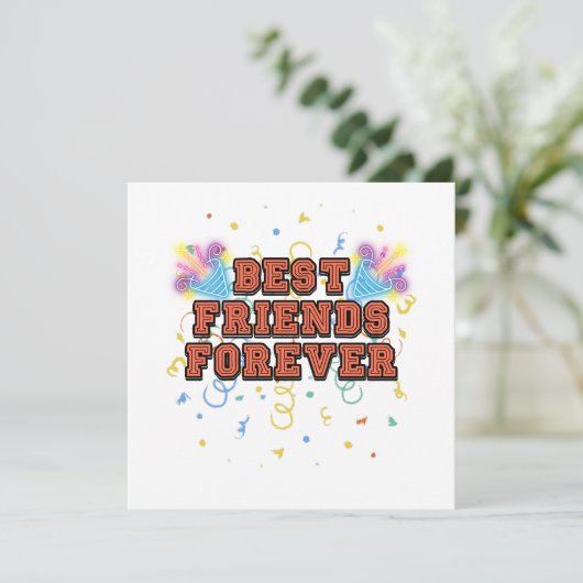 best friends forever,best friend day, funny, party kaart (Staand voorkant)