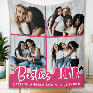 Best Friends Forever BFF Besties 4 Foto Collage Fleece Deken