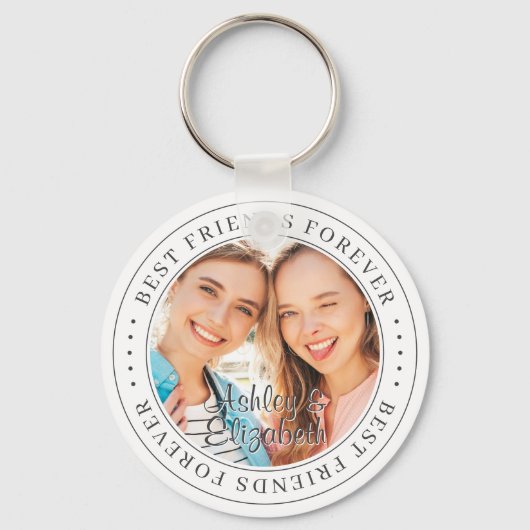 Best Friends Forever BFF Simple Moderne Photo Sleutelhanger (Voorkant)