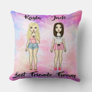 Best Friends Forever Blonde en Brunette Custom Kussen