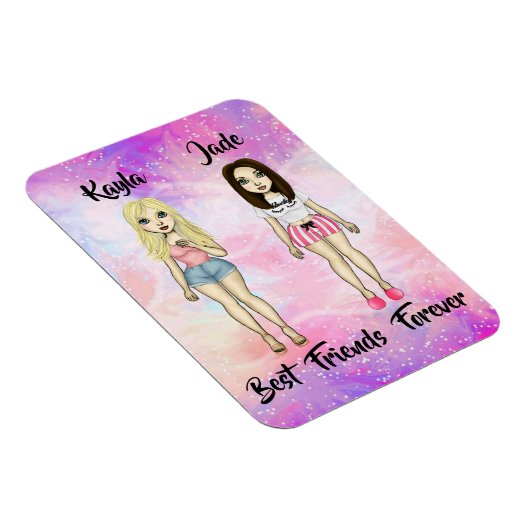 Best Friends Forever Blonde en Brunette Custom Magneet (Rechterzijde)