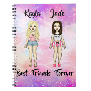 Best Friends Forever Blonde en Brunette Custom Notitieboek