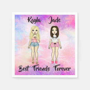 Best Friends Forever Blonde en Brunette Custom Servet