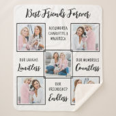 Best Friends Forever Custom 5 Photo Friendship Sherpa Deken (Voorkant)