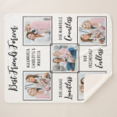 Best Friends Forever Custom 5 Photo Friendship Sherpa Deken (Voorkant (horizontaal))