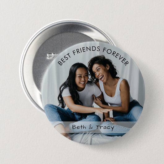 Best Friends Forever Custom Photo & Name Button (Voorkant /achterkant)