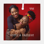 Best Friends Forever Foto Gift Glas Ornament (Achterkant)