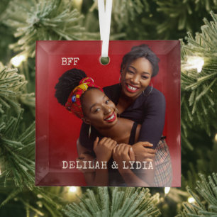 Best Friends Forever Foto Gift Glas Ornament