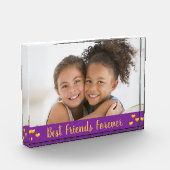 Best Friends Forever Gold Hearts Script Paars Fotoblokken (Links)