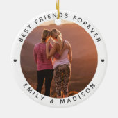 Best Friends Forever Modern Minimal Besties Keramisch Ornament (Achterkant)