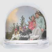 Best Friends Forever Modern Script Photo Sneeuwbol (Achterkant)