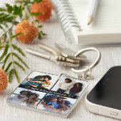 Best Friends Forever Monogram Foto Collage Sleutelhanger (Voorkant Rechts)