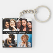 Best Friends Forever Monogram Foto Collage Sleutelhanger (Achterkant)